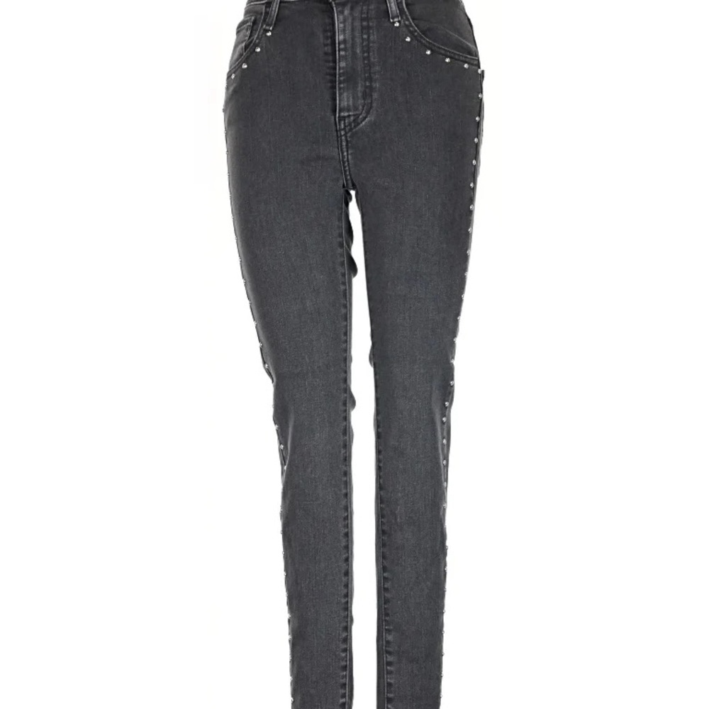 Levi’s Mile High Super Skinny Jeans with Side Studded Washed Black